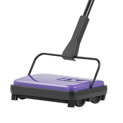 Manual Carpet Sweeper Push Non-Electric 300ml Dustbin 6.7in Width 180° Rotating Head Quiet for Entryways, Bedrooms and Living Spaces