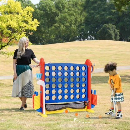 Giant Connect Four Game Adjustable Height 2.6-3.2 Ft with the Listed Color, Size or Set Options for Everyday Use