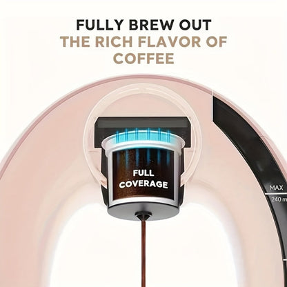 Single Serve Coffee Maker 2-in-1 K-Cup Compatible and Coffee Grounds - Mini Drip Coffee for Entryways, Bedrooms and Living Spaces