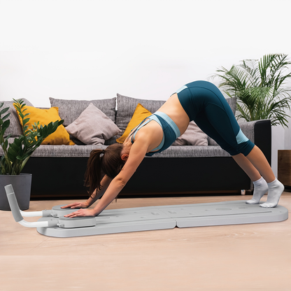 Home Pilates Training Board 8-in-1 – 350LB Capacity, PP Anti-Distortion, Foldable with Resistance Bands & Non-Slip Feet for Shoulders