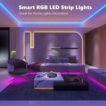 RGB LED Strip Lights 32.8ft Bluetooth Music Sync – 5050 Color Changing Tape Light, 44-Key IR Remote