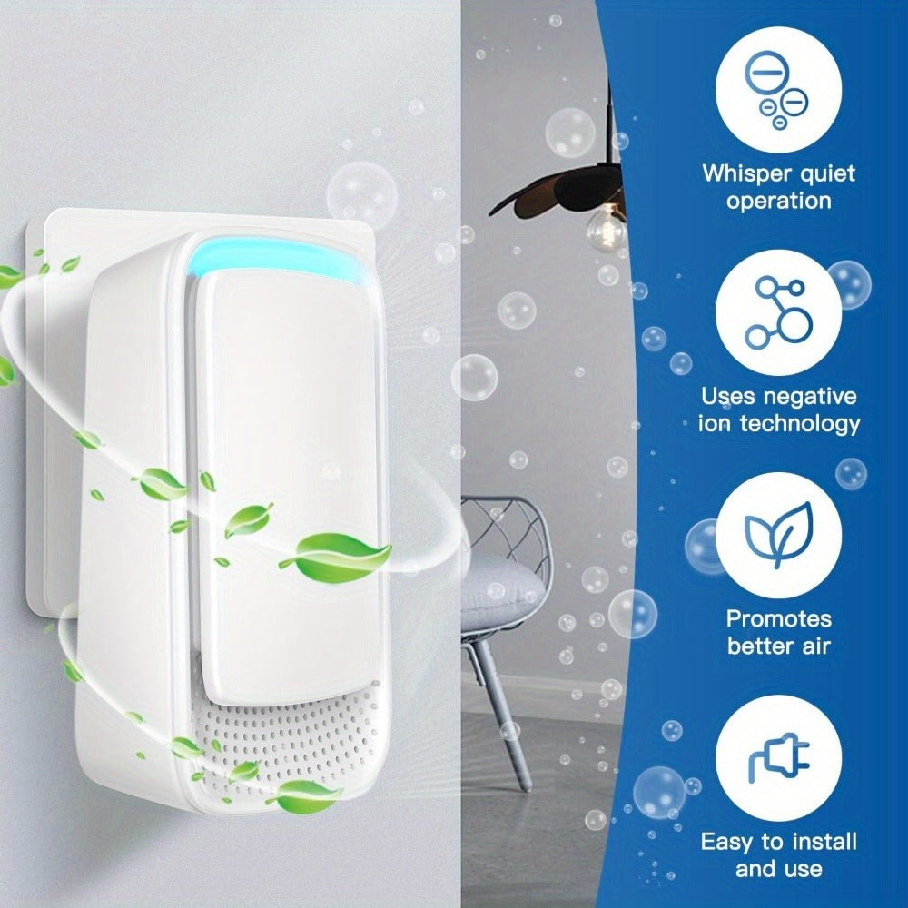 Plug-In Air Purifier Ionic, Filterless & Silent Odor Neutralizer for Home, Pets, Office & Gym, Compact 24/7 Fresh Air