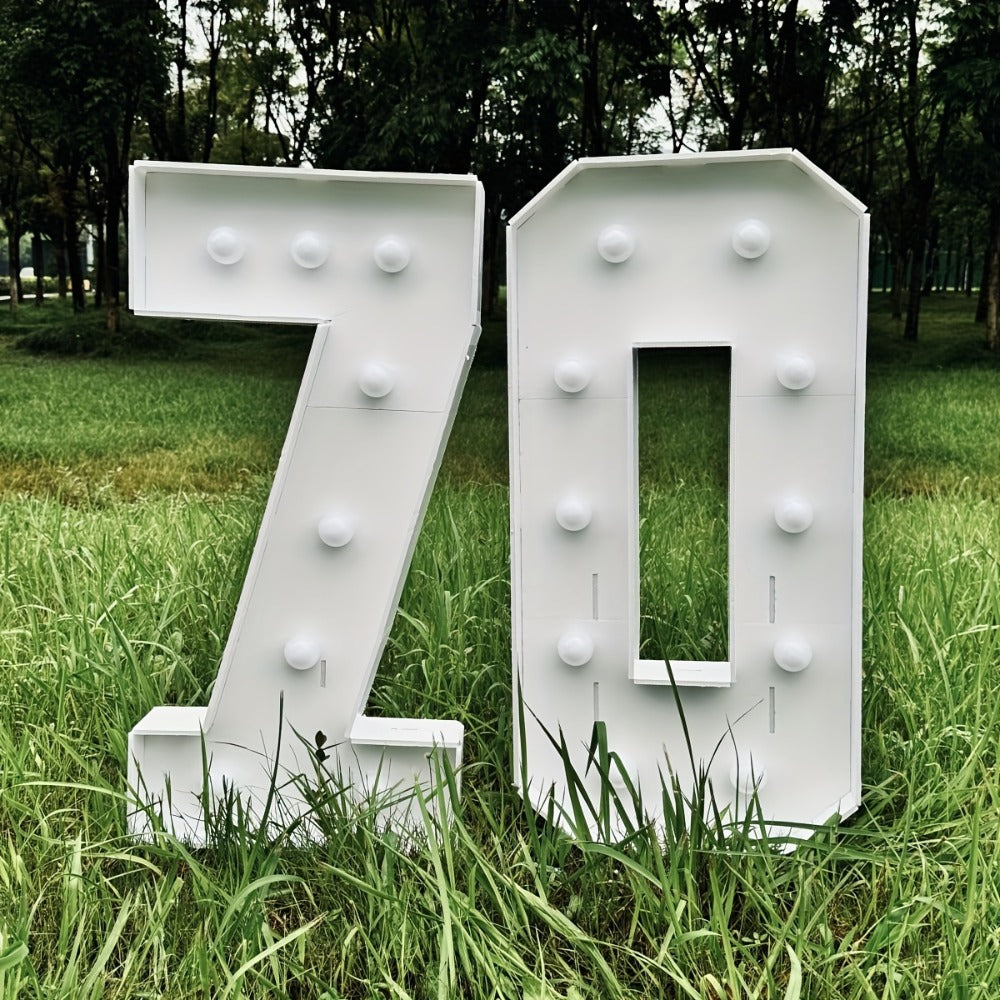 28.7-Inch Warm White LED Numeral Party Display in Paper and PS Foam Board with Seven Model Options