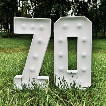 28.7-Inch Warm White LED Numeral Party Display in Paper and PS Foam Board with Seven Model Options