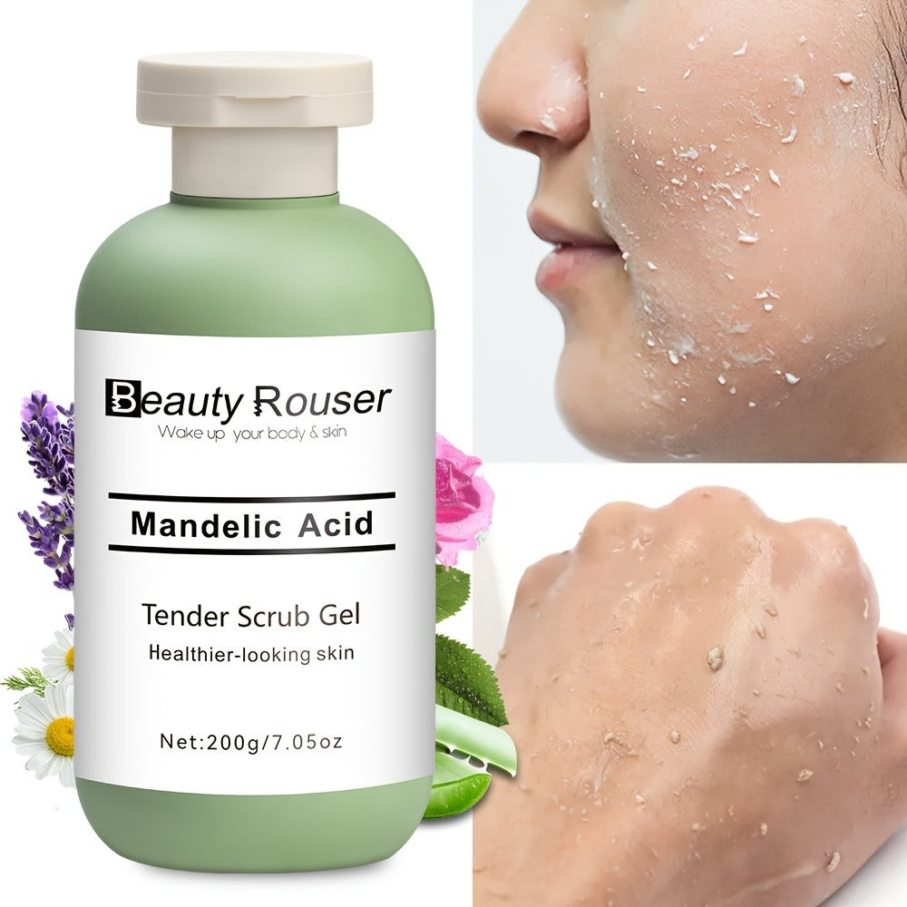 Exfoliating Body Scrub Gel with Aloe Vera, Rose & Chamomile Extract, Deep Cleansing Physical Scrub for Face & Body