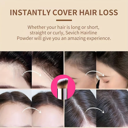 Thinning Hair Root Coverage Powder with Brush, Instant Hairline Concealer Natural Shadow Effect