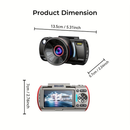 Digital Camera with Flip Screen, 4K Vlogging Model with 48MP Capture Marking, WiFi, 3-Inch 180° Flip Screen, 16X Digital Zoom and 32GB Card