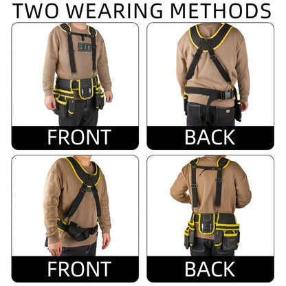 Tool Belt Multi-Pocket Tool Pouch Bag Adjustable Waist Tool Organizer for Electricians for Entryways, Bedrooms and Living Spaces