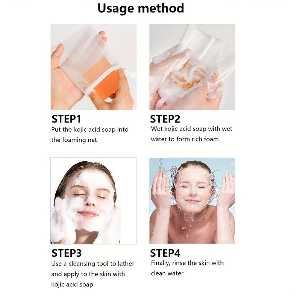 Kojic Acid Brightening Bar Soap 6-Pack – Rose Extract & Glycerin Formula for Dark Spots, Oil Control & Even Skin Tone | Moisturizing Gentle