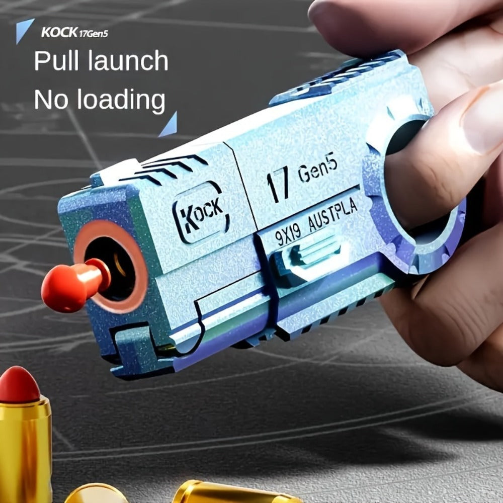 Alloy Finger Pistol Fidget Toy, One-Touch Cartridge Ejecting Stress Desk Toy, Cool EDC Novelty Gift for Adults Men Teens