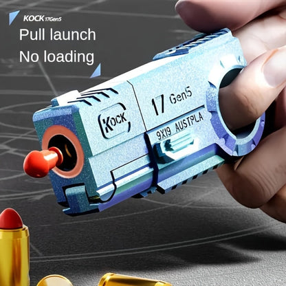 Alloy Finger Pistol Fidget Toy, One-Touch Cartridge Ejecting Stress Desk Toy, Cool EDC Novelty Gift for Adults Men Teens