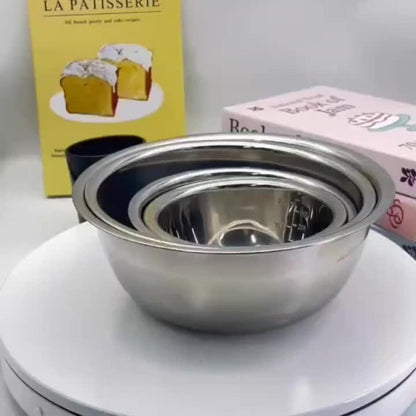 5-Piece Mixing Bowl Set with Five Nested Sizes and Source-Marked Capacity and Diameter Labels
