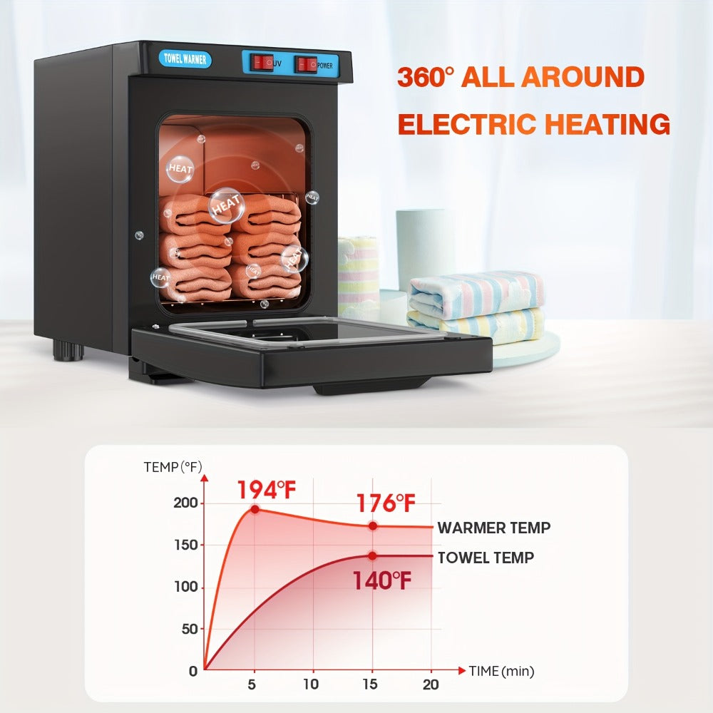 UV Hot Towel Warmer Cabinet 1.32 Gal 2-in-1 Heating & UV, Freestanding Professional Spa Heater for Salon