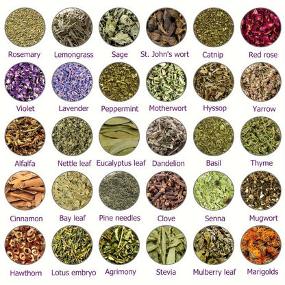 Dried Herbs Kit 30 Packs for Wicca Witchcraft Rituals Altar Supplies Magic Spells with Metal for Entryways, Bedrooms and Living Spaces