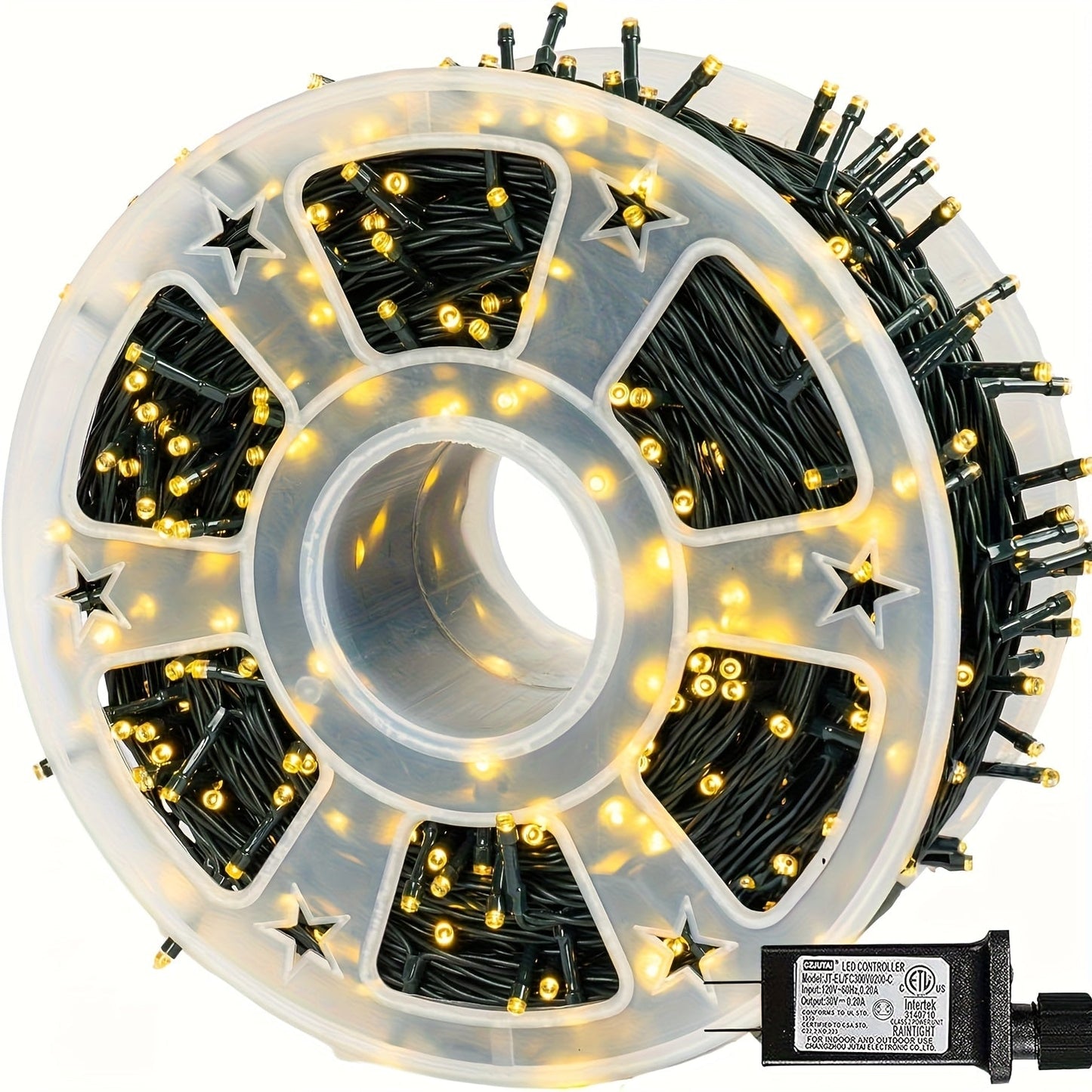 500 LED Christmas String Lights 170 Feet, 8 Lighting Modes with Memory Plug, Transparent Wire Outdoor Lights for Christmas Tree
