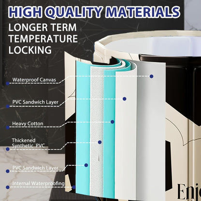 Foldable Soaking Tub for Adults, Portable Full Body Bath Barrel with Base, Collapsible Hot & Cold Soak Tub for Home Travel Small Spaces