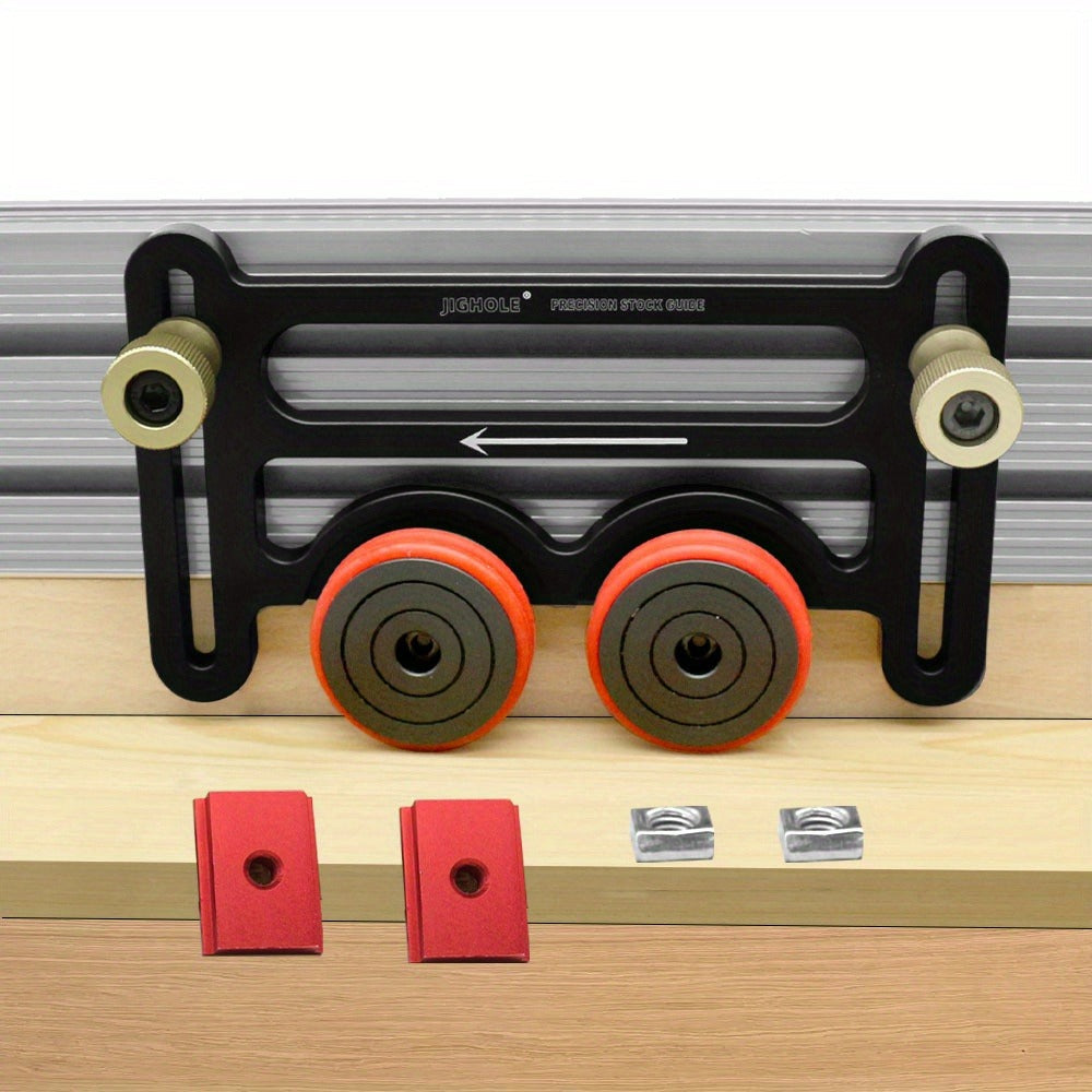 Feather Board Roller Guide for Table Saw, Aluminum Alloy One-Way Safety Stock Feeder with T-Track Mount