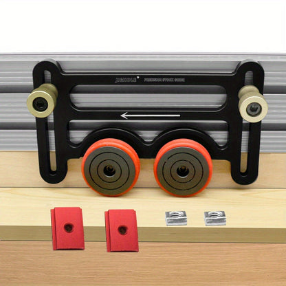 Feather Board Roller Guide for Table Saw, Aluminum Alloy One-Way Safety Stock Feeder with T-Track Mount