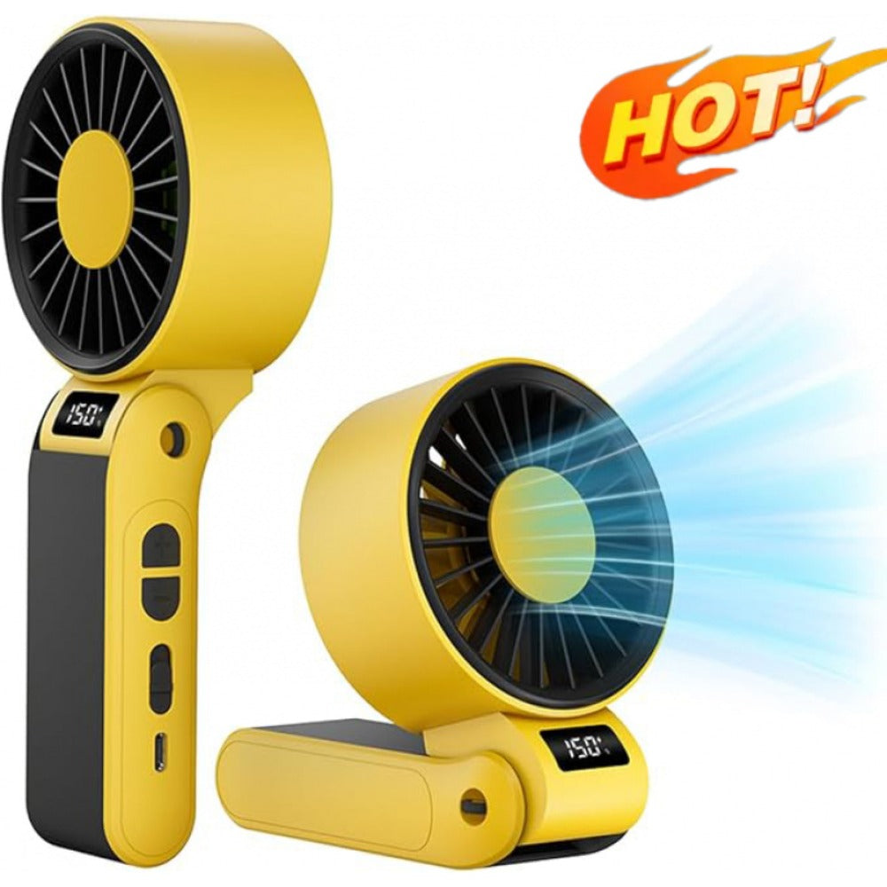 Handheld Fan USB-C Rechargeable 150-Speed Stepless Adjustable Turbo Fan LED Display for Home, Office and Desktop Air Circulation