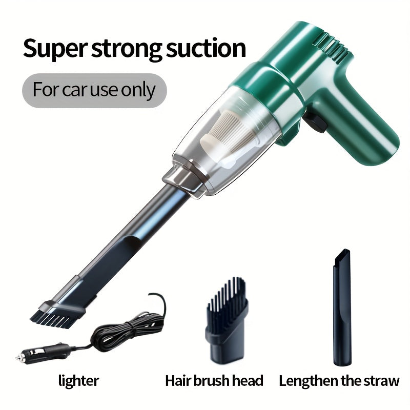 Corded Handheld Car Vacuum Cleaner with 3KPa Source Rating, 3m Power Cord, Brush and Crevice Nozzles in Five Colors