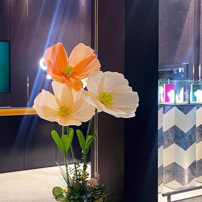 Giant Paper Poppy Artificial Flower - Super Large Floor Standing Fake Flower for Wedding Backdrop