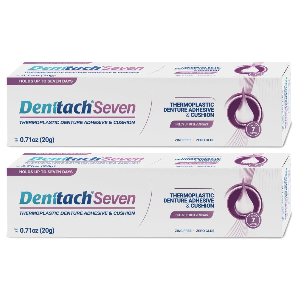 Denttach 7-Day Hold Denture Adhesive Thermoplastic Cushion Reliner Zinc-Free No-Glue Secure Grip for Upper Lower Dentures All-Day Comfort 2