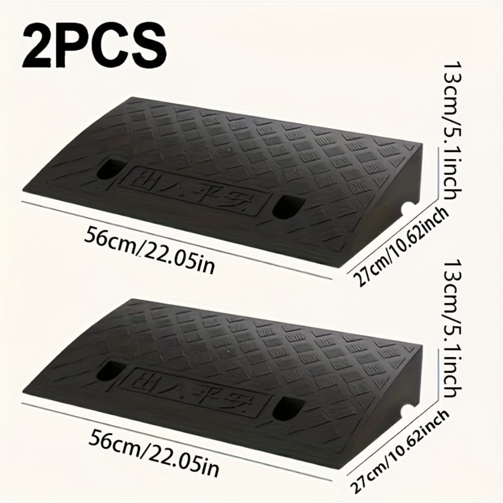 Curb Ramps 2-Pack Portable Heavy Duty Plastic Threshold Ramp Set for Low Clearance Cars Motorcycles Wheelchair – 19.68"L x 10.6"W