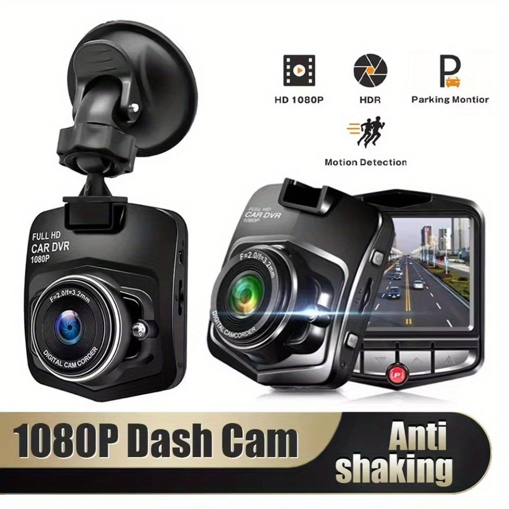 1080P Dash Cam for Cars – 2.2" LCD Display, Continuous Loop Recording, 24/7 Parking Surveillance, Motion Detection, No Battery Required