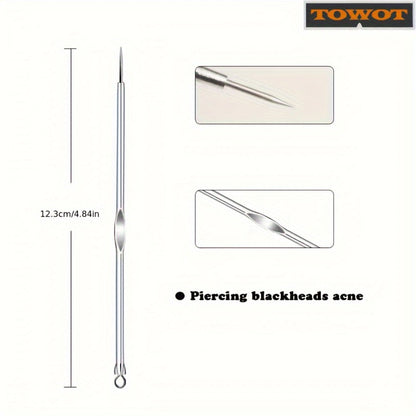 Blackhead Remover Tool Kit 11PCS Stainless Steel Pimple Popper Extractor - Professional for Bath Time, Home Spa and Personal Care