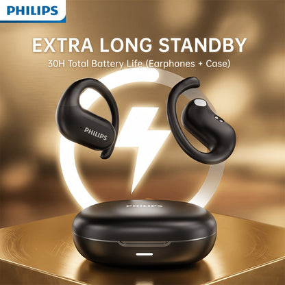 Philips TAT2739 Open-Ear Wireless Headphones AI Call Noise Reduction 360 Spatial Sound for Bedside Audio, Alarms and Room Entertainment