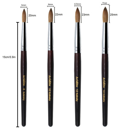 Kolinsky Acrylic Nail Brush Round Head Red Wine Wooden Handle – Professional Brush for Acrylic Extension Nail Art Sculpting & Manicure