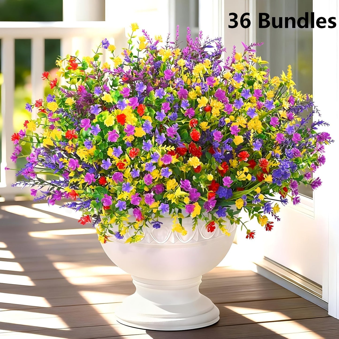 Artificial Flowers Multicolor Daisy Bundles in 9, 18, 27 or 36-Pack Options for Planter Displays