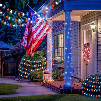 String Lights, 100-LED Solar Crystal Ball Fairy Lights with Eight Modes, 39-Foot Length and Four Colors