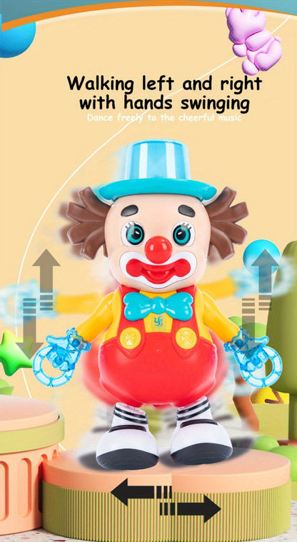 Dancing Clown Toy Doll with Light & Music, Swinging Fidget Toy for Kids Boys & Girls, Funny Weird Halloween Decoration