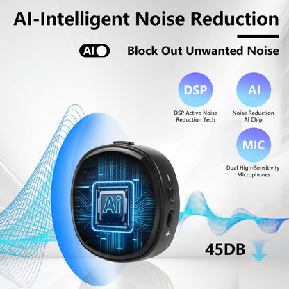 Voice Activated Recorder 64GB with AI Noise Reduction, Magnetic Digital Voice Recorder HD 3072kbps