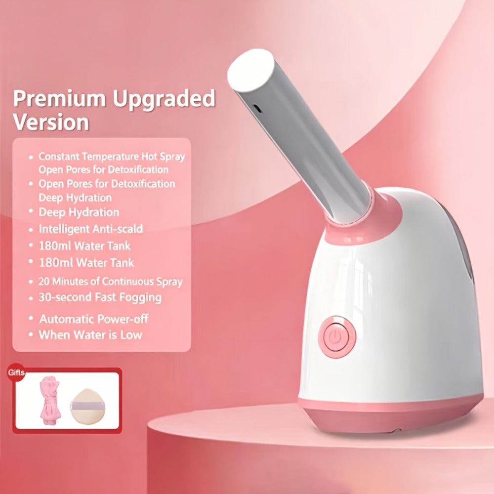 Facial Steamer Nano Ion Mist – Deep Pore Cleansing Home Spa Face Steamer with 360° Rotatable Arm, Blackhead Remover