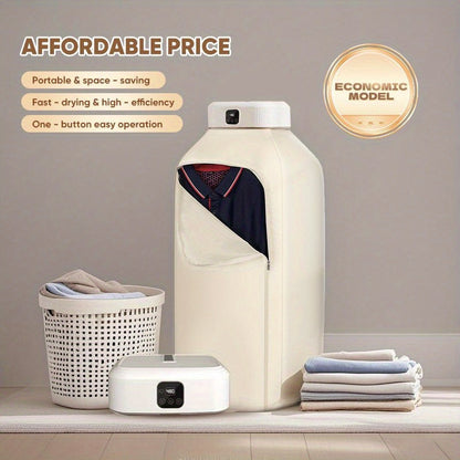 Foldable Clothes Dryer Smart Touch Screen Two-Speed Control Timer Function with Dry Bag Quick Drying Compact Design for Apartments Dorms RVs