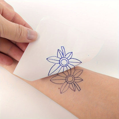 Tattoo Stencil Transfer Kit, 2x Transfer Gel, 10x A4 Blank Thermal Stencil Paper & 1x Pre-Drawn Pattern Sheet