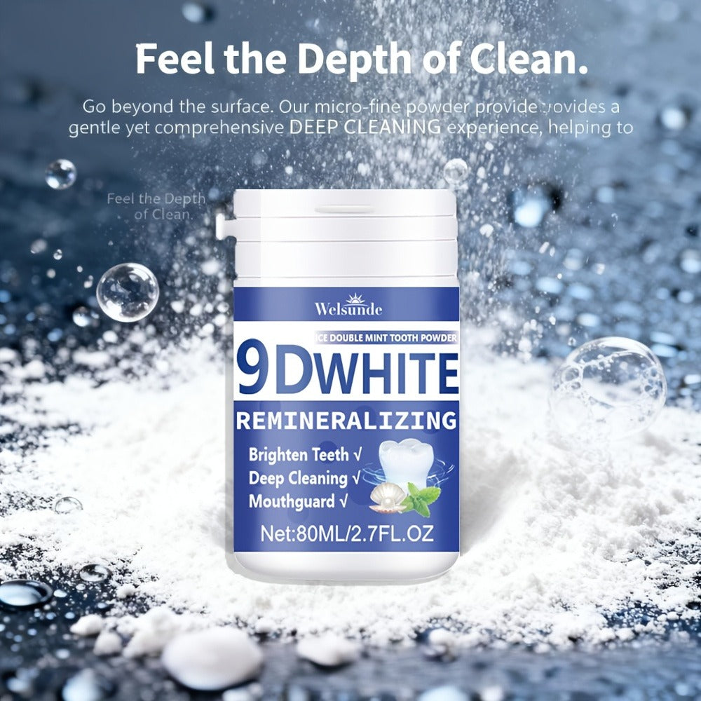 Teeth Whitening Tooth Powder 3-Pack, 9D White Deep Cleaning Dental Powder with Fresh Mint Flavor