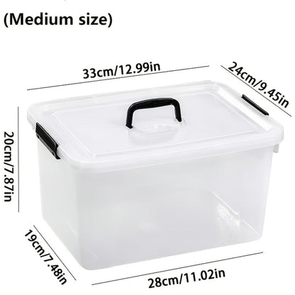 Stackable Clear Plastic Storage Bins with Lids, 6 Pack Large Clip-On Lid Containers for Home, Closet