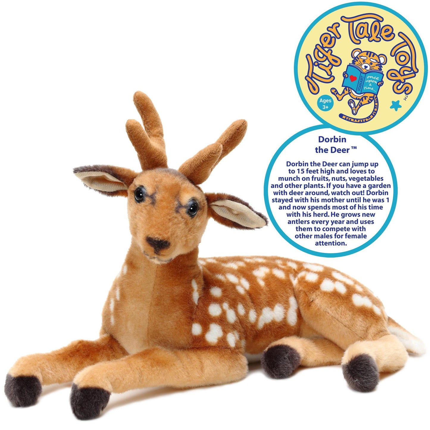 Large Deer Stuffed Animal Plush 21 Inch, Dorbin the Deer Realistic Woodland Plush Toy by Viahart