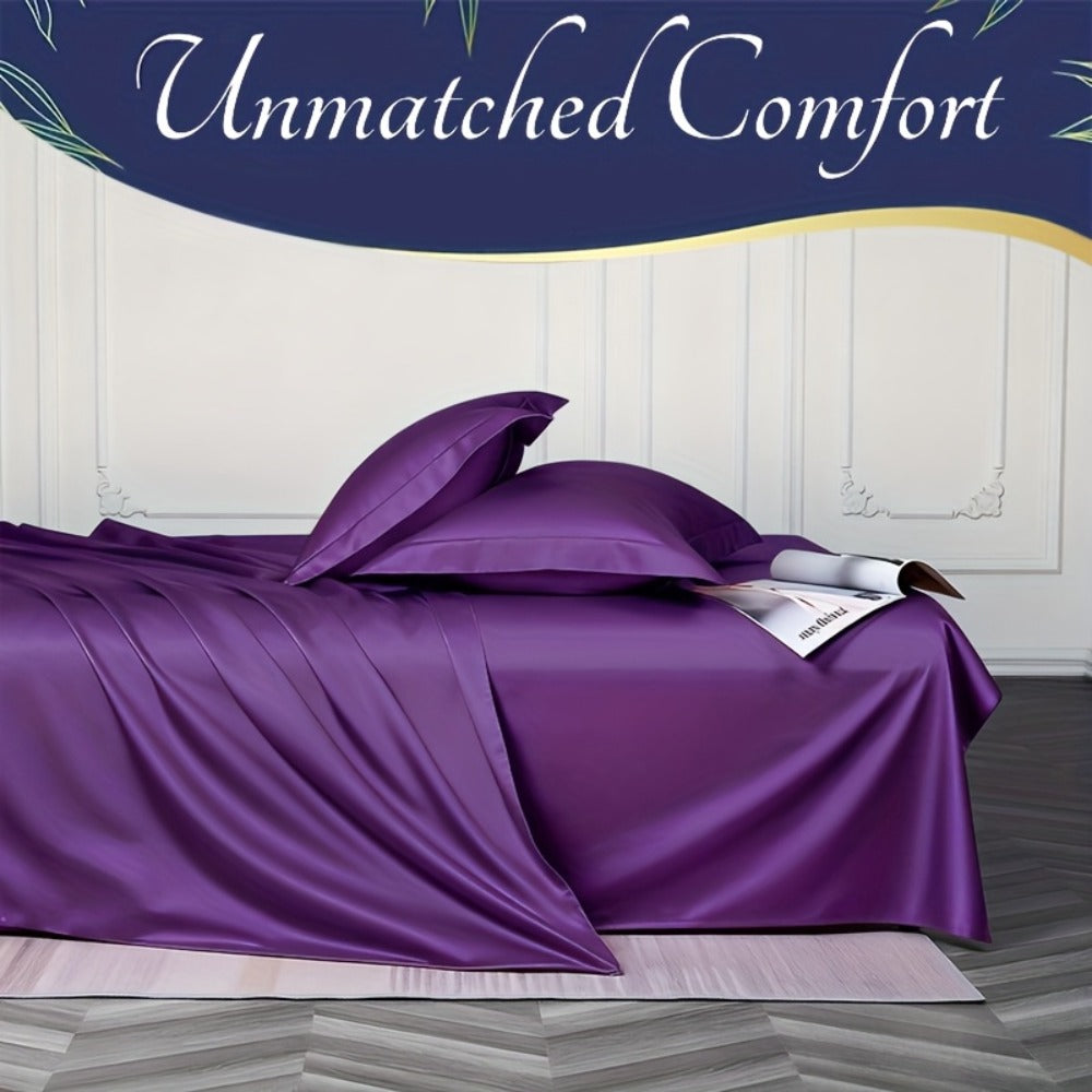 Bamboo Cooling Fitted Sheet Set 2300TC Deep Pocket All Season Bed Sheets for Entryways, Bedrooms and Living Spaces