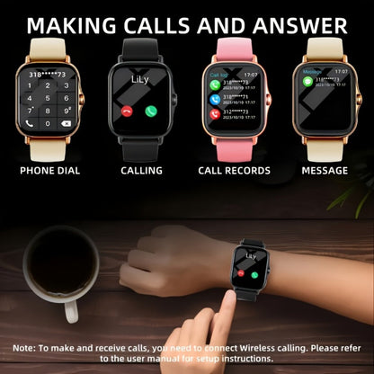 Smartwatch Large Screen with Bluetooth Calling, Unisex Bluetooth, Message Reminder, Multiple Sport Modes, Heart Rate and Sleep Readouts