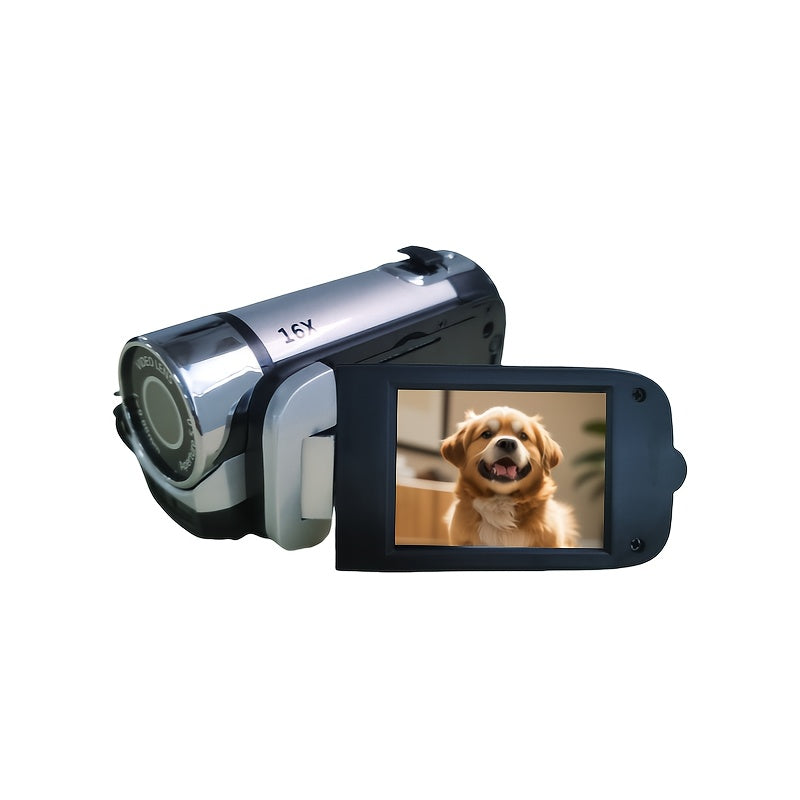 Portable 1080P Digital Camcorder with Rotating Screen & 32G Memory Card, Rechargeable Battery, Selfie Support