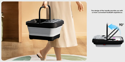 Foot Spa Massager Collapsible with Heater & Temperature Control – Foot Bath with Bubbles, 6 Massage Rollers, Vibration