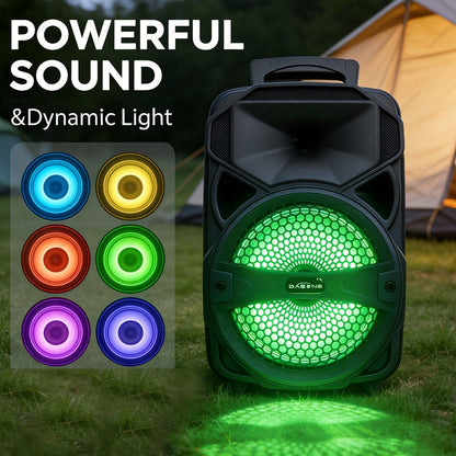 1000W Karaoke Machine with Wireless Bluetooth Party Speaker, 8-Inch Subwoofer, Loud Sound System