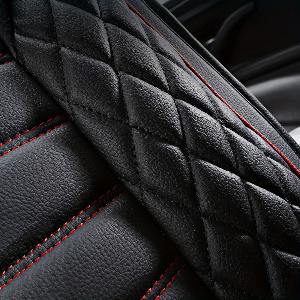 Car Seat Covers 5-Seat PU Leather Set with Front Storage Pocket, Armrest Piece and Eight Colors