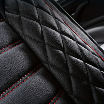 Car Seat Covers 5-Seat PU Leather Set with Front Storage Pocket, Armrest Piece and Eight Colors