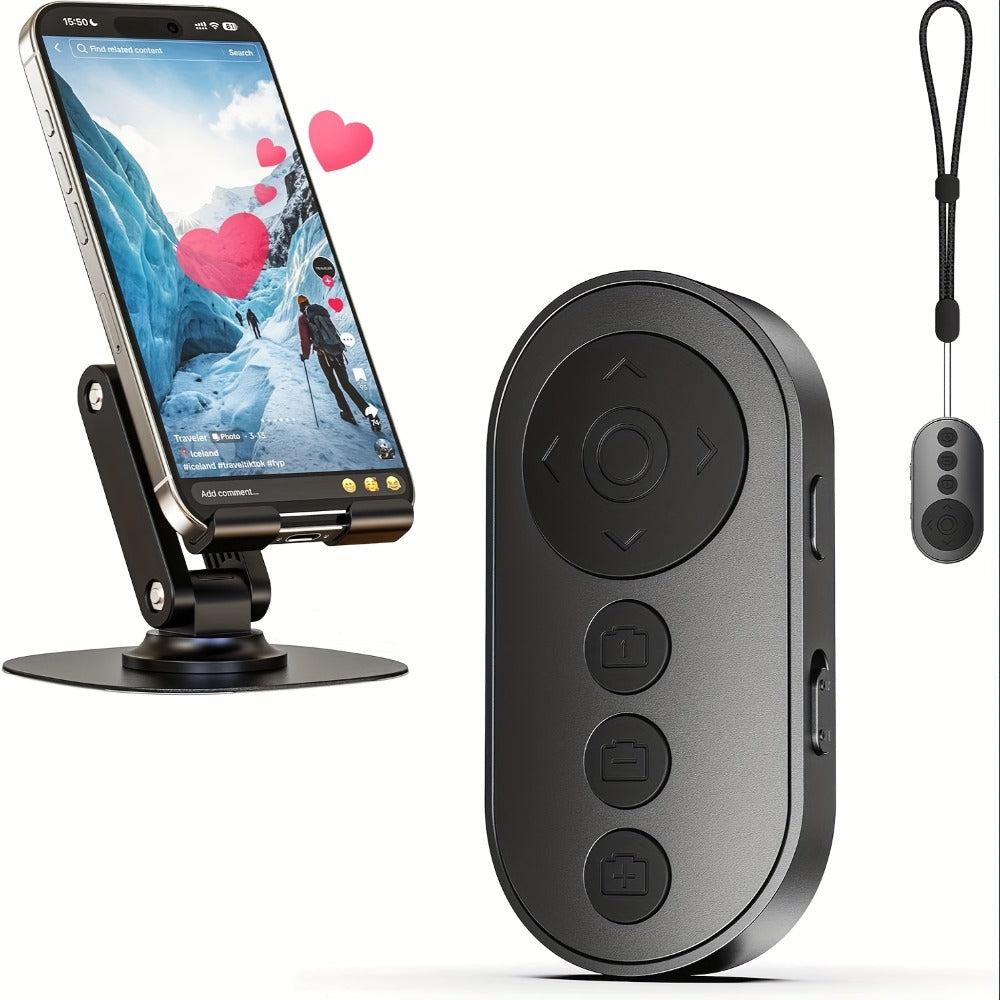 Bluetooth Scrolling Remote Control for TikTok, Page Turner for Kindle App & E-Books, Camera Shutter Clicker