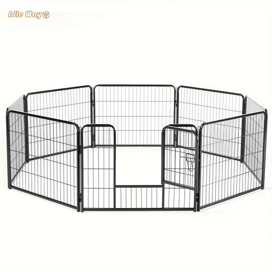 Metal Dog Playpen with Door DIY 8 or 16 Panel Foldable Pet Pen for Small Medium Large Dogs Puppies Easy Assemble Indoor Outdoor Use 24 32 40